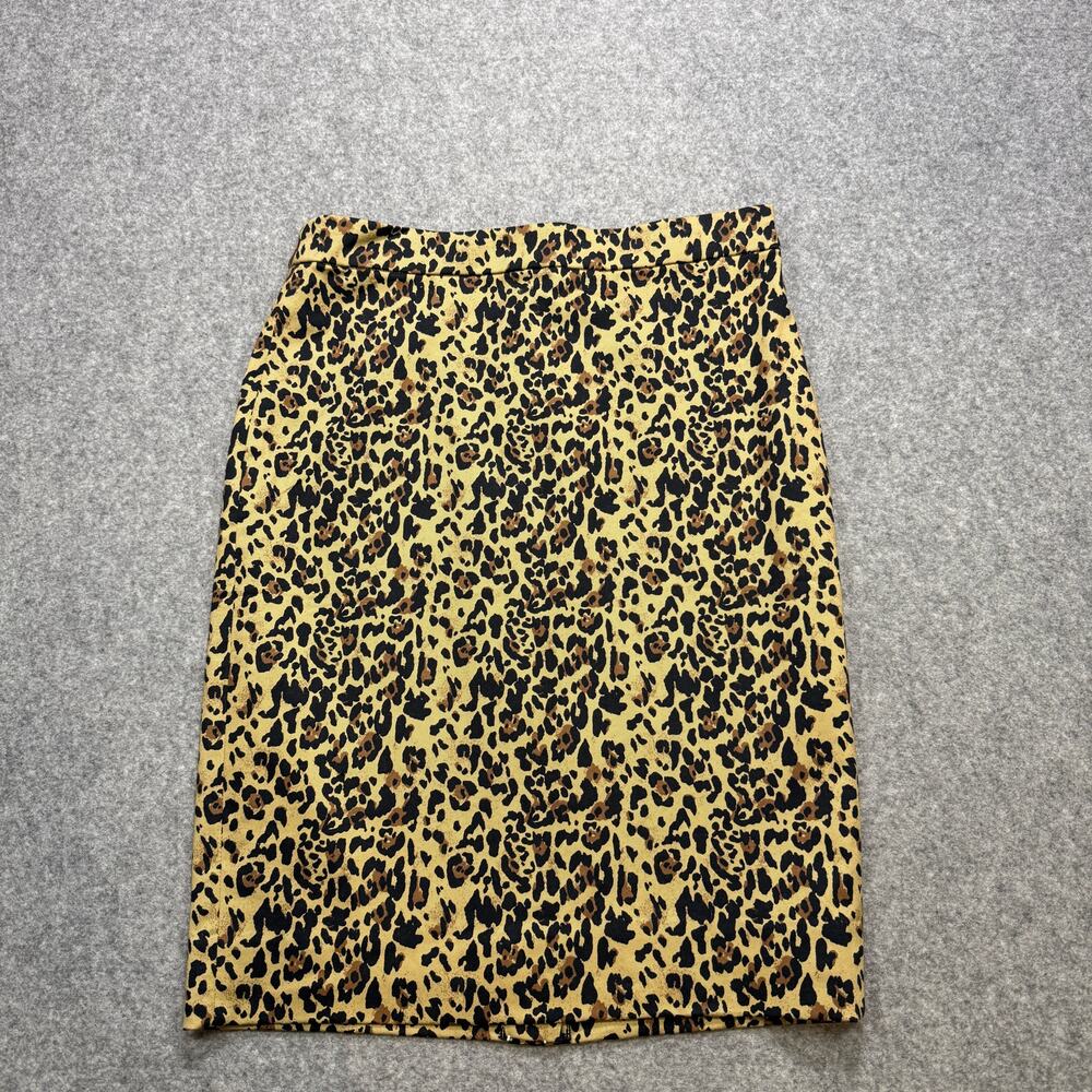 Women's J. Crew No. 2 Leopard Print Pencil Skirt Size 4‎ NEW